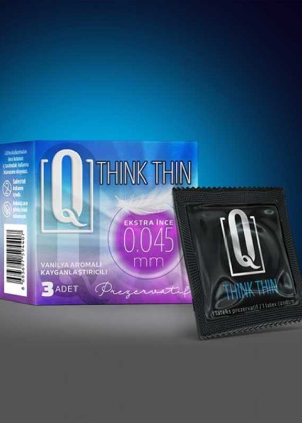Q ThinkThin 3'Lü Ekstra İnce Prezervatif